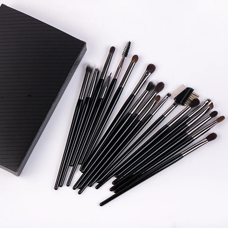 

2021 black Eye Cosmetic Makeup Brush Set Handle 18PCS Eyeshadow Make Up Brushes