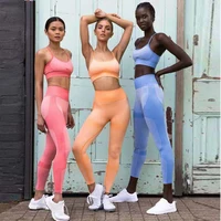 

Ptsports Custom Workout Yoga Sets Clothes Fitness Yoga Leggings Seamless Gym Tights and Sports Bra Set For Women