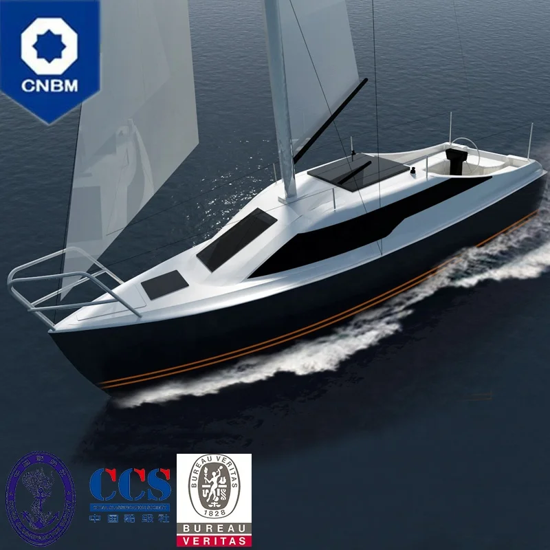 
24 ft OEM Custom Made in China Solar Panels Powered Fiberglass Racing Sailboats Sail Boat Sailing Yachts for Sale 