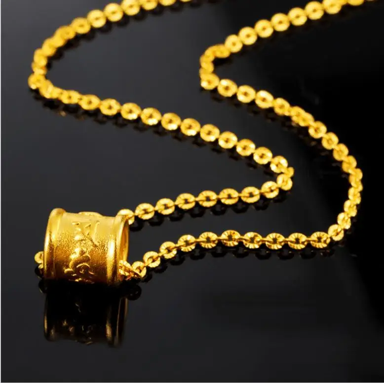 

women Turn bead 24k gold chain FREE SHIPPING female 24K solid GOLD plated girl necklace 24k gold necklace brass for gift