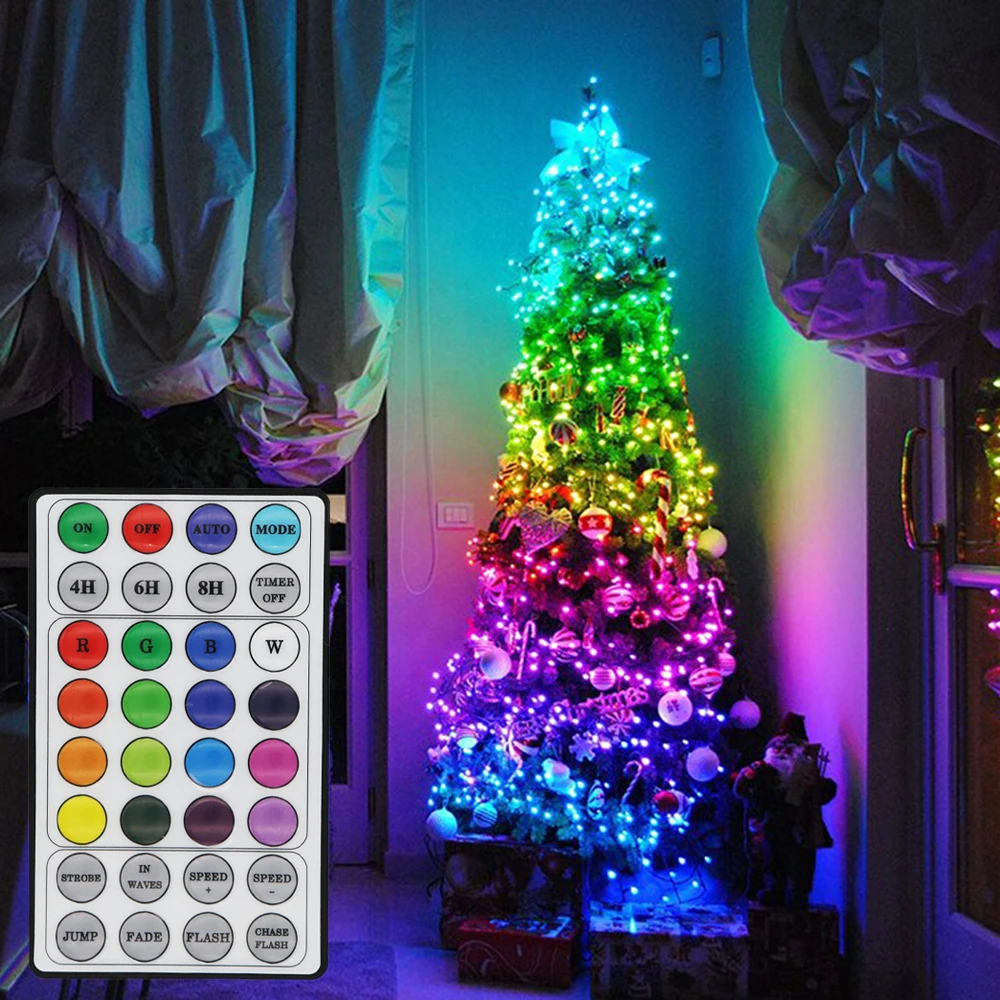 LED RGB Christmas Fairy Lamp 200+ Lighting Mode Waterproof Garland String Lights for Outdoor Decoration Holiday Lighting