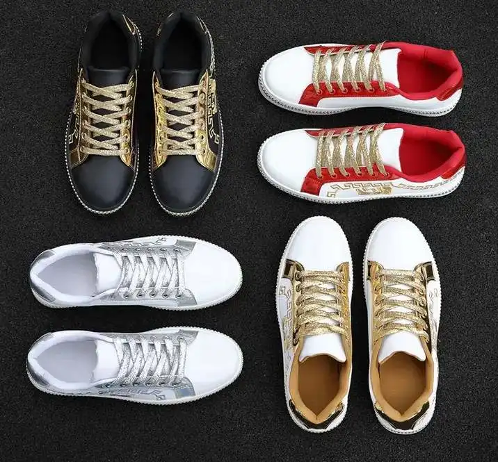 

Wholesale Fashion Breathable Flat Sneakers Trend Casual Shoes For Men Embroidered Casual Shoes