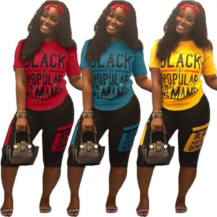 

Wholesale summer ladies 3xl plus size sports short set 2 Piece Outfit Women Sport clothing Workout Sets, 3 different color