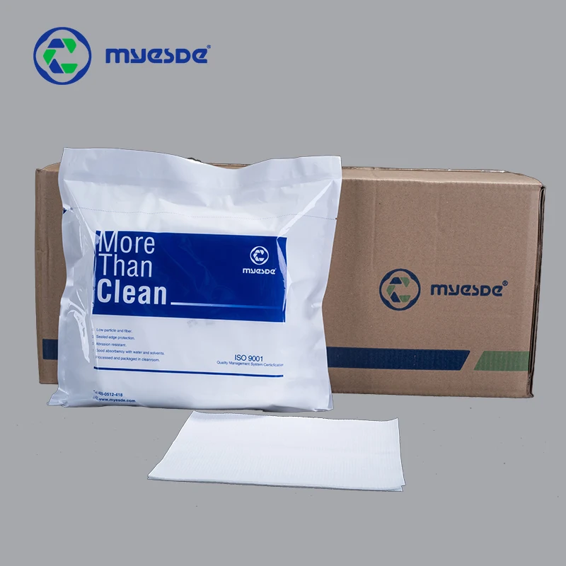 

60% discount 9x9 Best Absorbent 100% Class Polyester Ultraclean High Tech Wipes Laser Cut Lint Free Industry Cleanroom Wiper, White