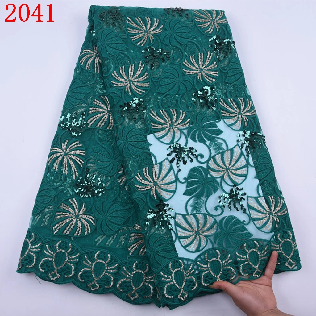 

Wholesale Price African Milk Silk Lace With Sequins Embroidery African Cord Lace New Sequin Lace For Party 2041
