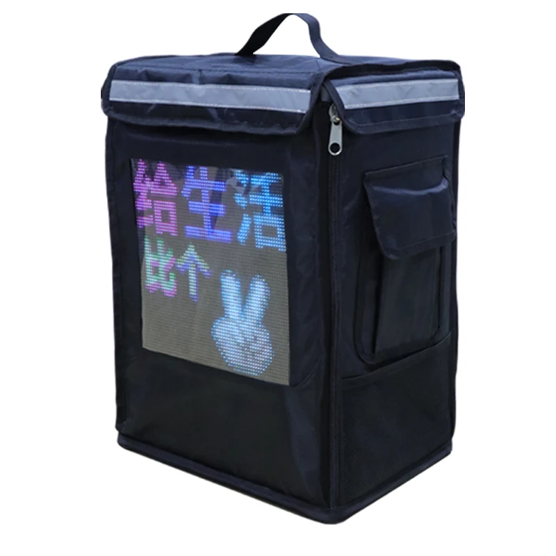 

2021 New LED Display Screen Smart Advertising Take away Backpack LED Dynamic Display Takeout Box