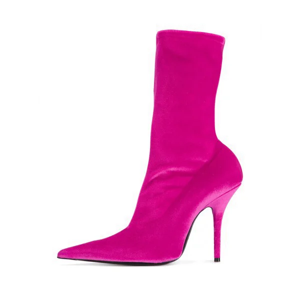 

Skinny and slim Pointed toe boots Feminine pink Pumps heels sexy boots