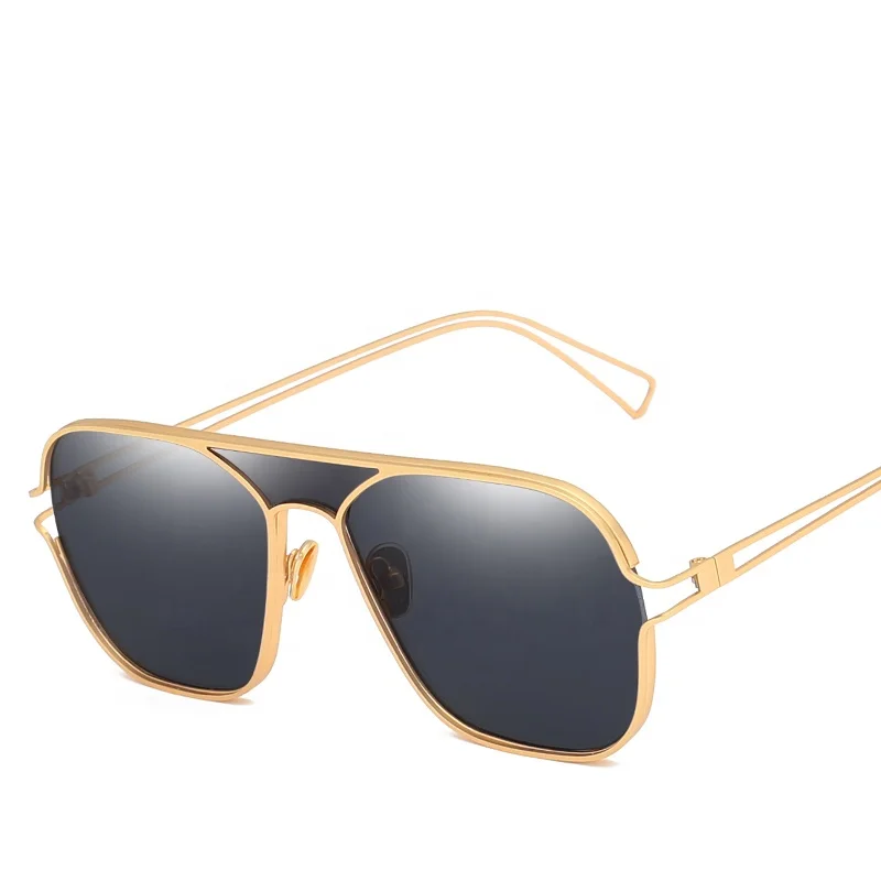 

Fashion multi colors one piece lens metal oversized women polarized sunglasses