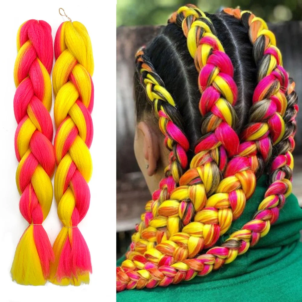 

Wholesale 24inch Braiding Hair Mix colors Synthetic Jumbo Braiding Hair