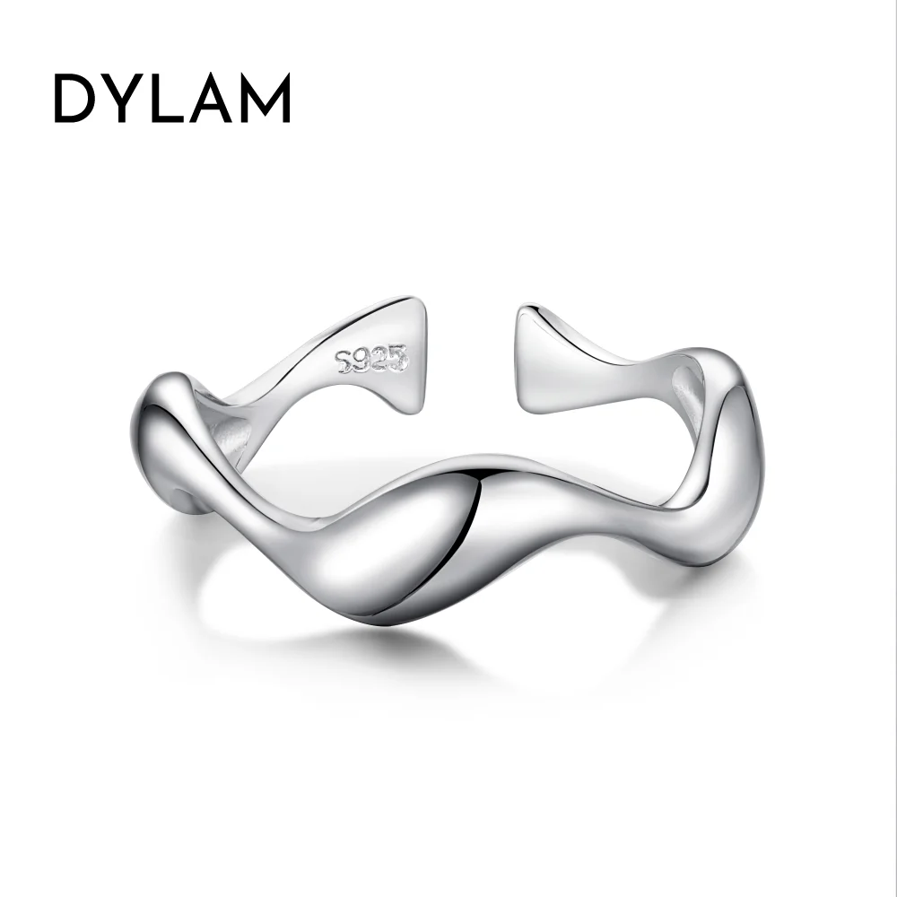 

Personalized Women S925 Sterling Silver ring Rhodium Plated Daily Wear Jewelry Polish Irregular Open Adjustable Rings for Women