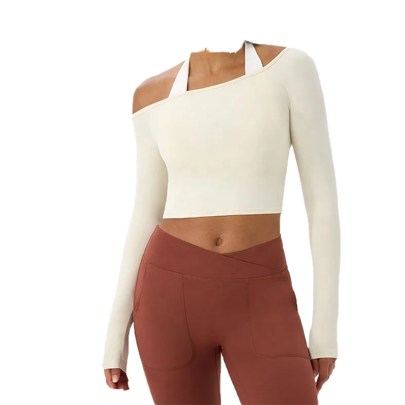 Four向弹力Spandex Nylon Blend修身瑜伽Top