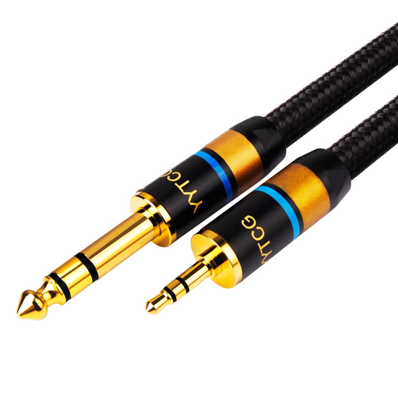 

YYTCG Aux Cable 3.5mm to 6.5mm Audio cable Jack 3.5 to 6.35 Male to Male Aux Cord for Guitar Mixer Amplifier CD Player Speaker