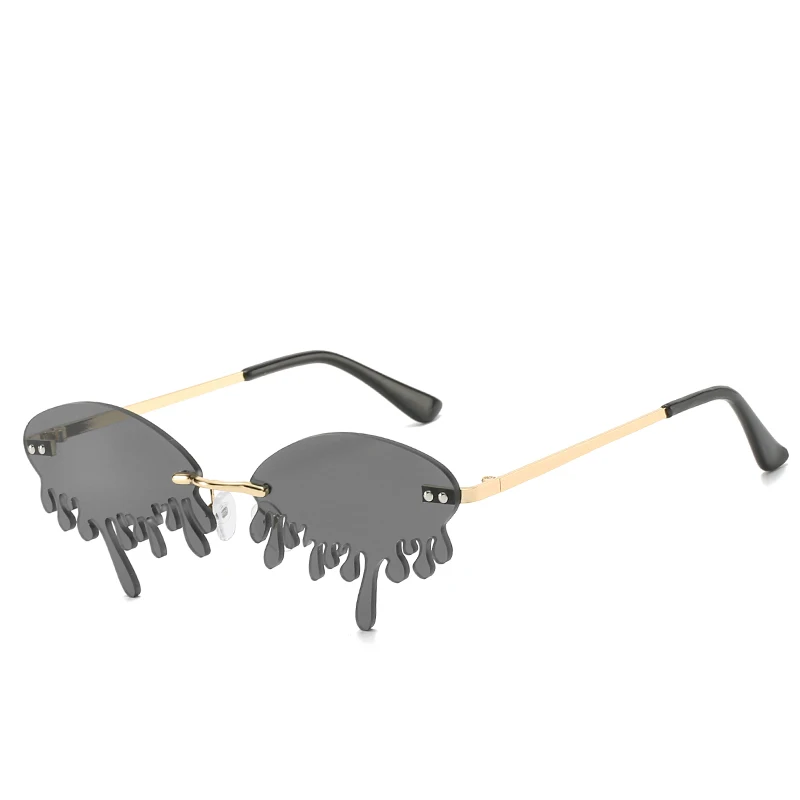 

Fashion Unique Jellyfish Rimless Yellow Glasses Sunglasses Women For Decoration