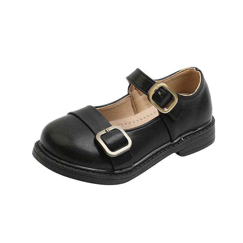 

Kids School Mary Jane Flats Children Casual Dress Shoes, Beige/black
