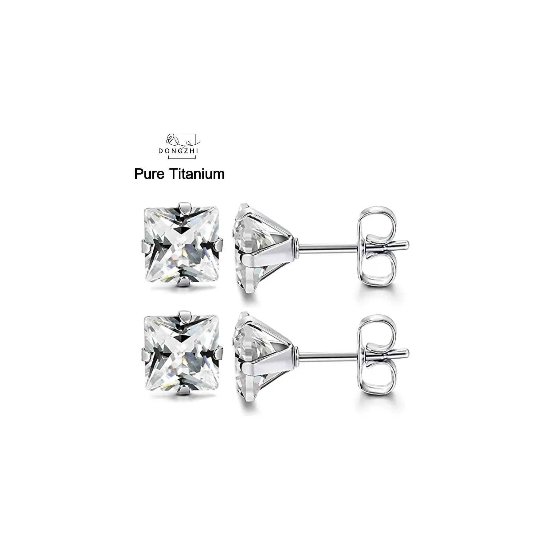 

Hypoallergenic Square Brilliant-cut Zirconia Bridal Womens Personalized Earrings