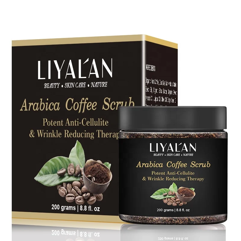 

Private Label Vegan Skin Brightening Anti Aging Organic Exfoliate Coffee Body Scrub, Brown