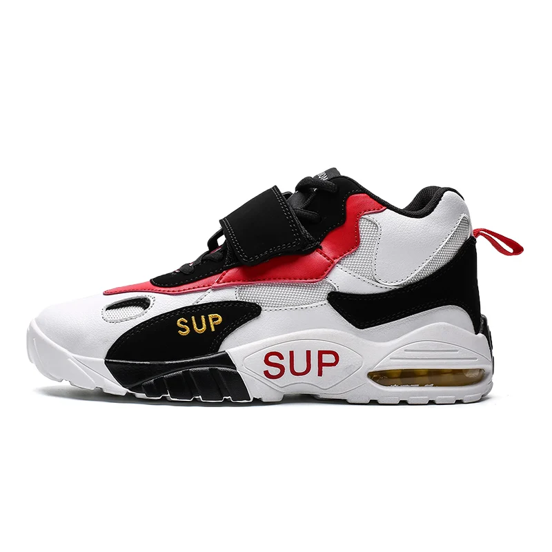 

custom private label high-top basketball shoes sport mens lightweight sneakers, Black white red