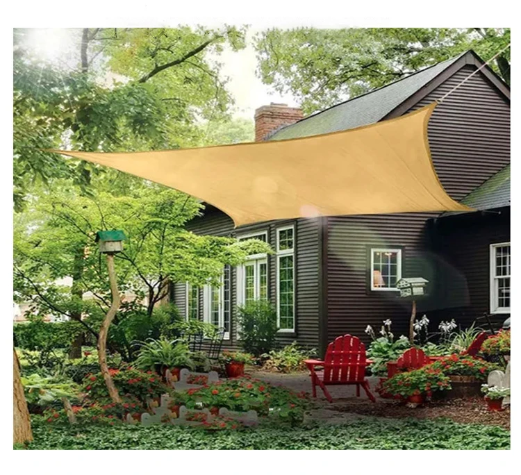 

Outdoor Decoration HDPE Material Anti-aging Heavy Duty Breathable Rectangle Shade Sail with Arc Edge Design, Beige, green, red