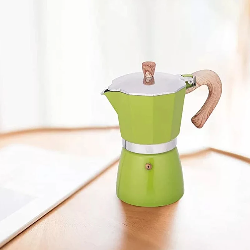 

High quality Pot 3 cups coffee Aluminium Moka Coffee Percolator Coffee Maker, Customized color