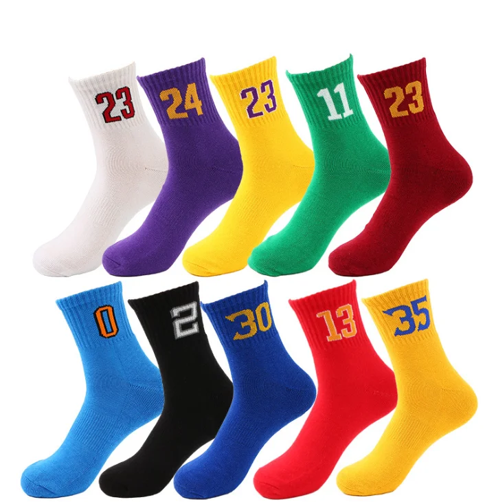 

Cotton Number Basketball Elite Socks Bas De Compression Sport Calcetines Deporte For Unisex Deportivos, Multi designs