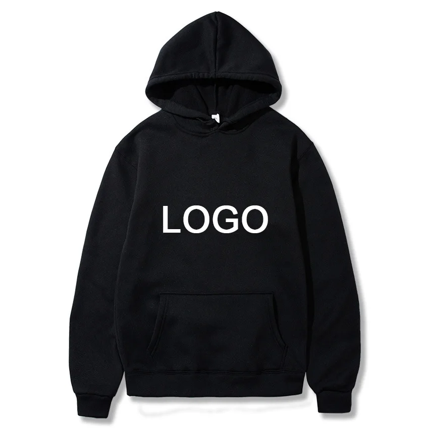 Women Pullover Street Wear Black White Pink Plain Color Print Logo Oversized Custom Hoodie