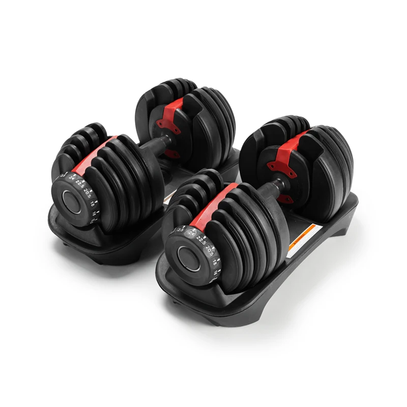 

adjustable dumbbell set gym equipment adjust dumbbell 40kg weights dumbbells, Black