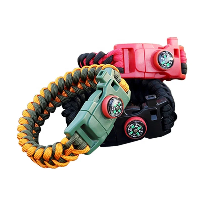 

Factory wholesale new paracord bracelet survival 550 550 paracord bracelet with fire starter&compass, Various colors available