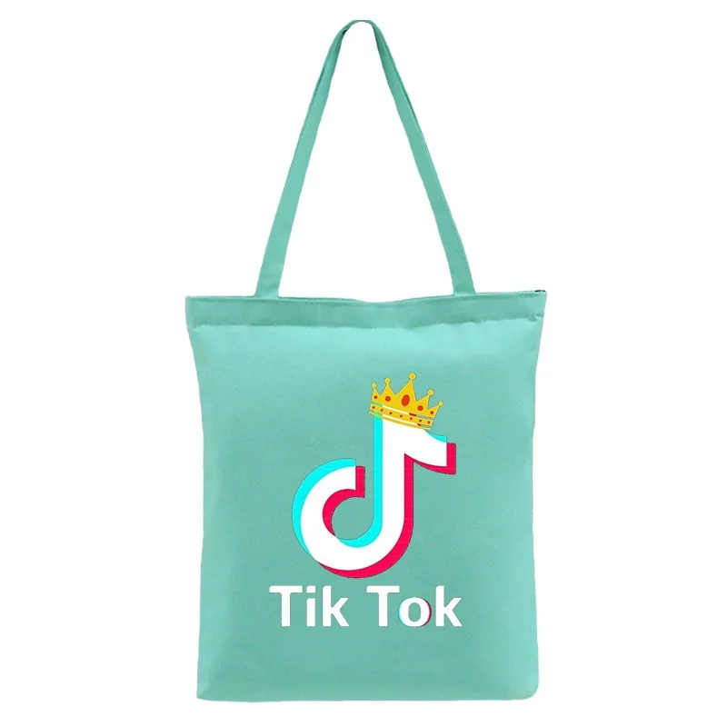 

Low MOQ Customizable Natural Eco-Friendly Super Strong Fashion Tote Bag Tik Tok Printed Cotton Bag Shopping Bag