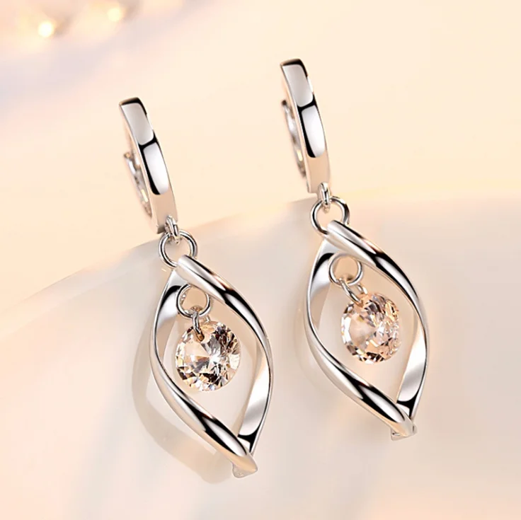 

fancy new fashion design S925 silver copper huggie earrings fine silver jewelry hoop earrings for women