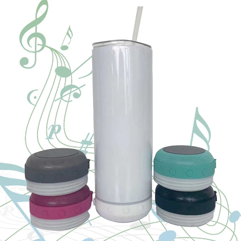 

New arrive stainless steel insulated Music tumbler straight 20oz speaker tumbler sublimation for in travel