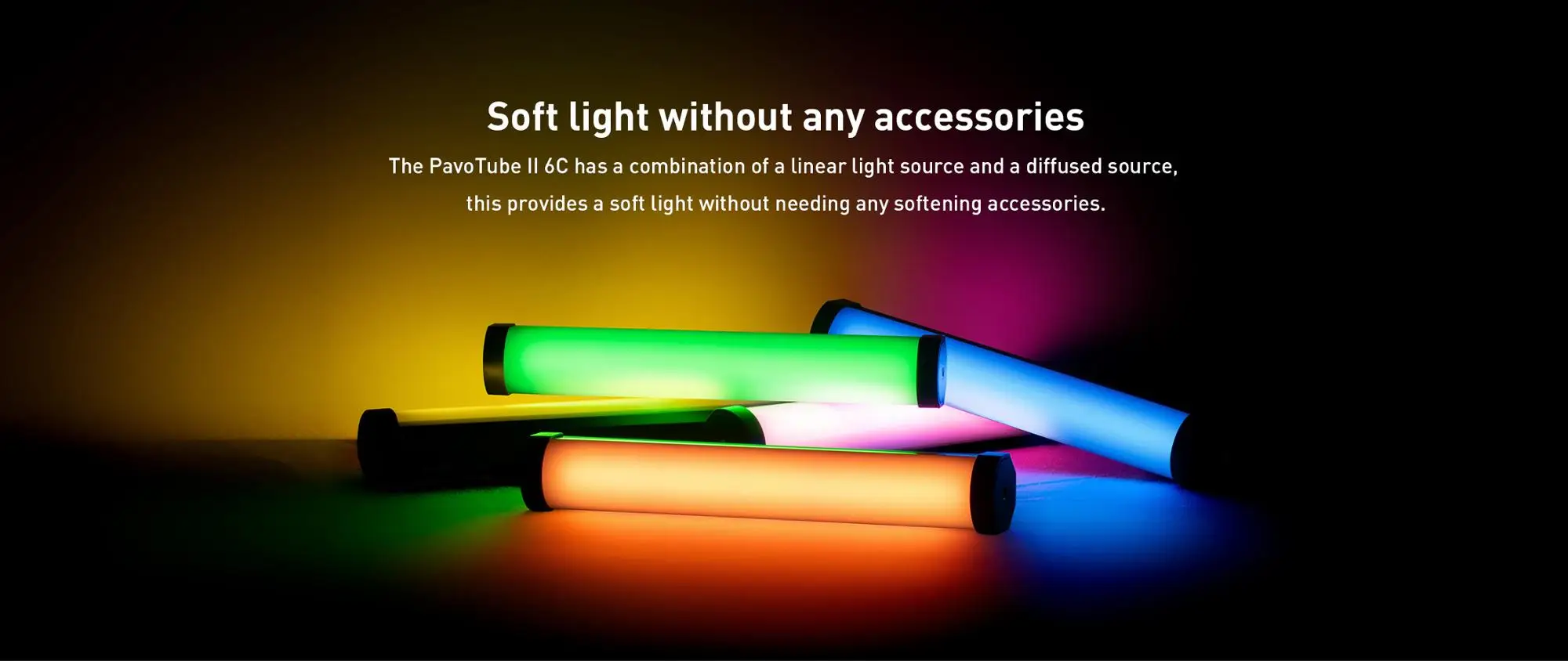 Nanguang NANLITE 6W Pavotube 6C RGB led tube light with build-in battery for Background Color, Filling Light