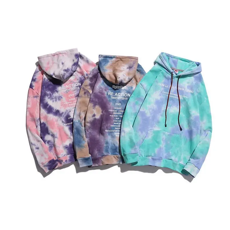 

Hot Selling Fashion Men Hoodies Tie Dyed Hip Hop Men Casual Pull Over Hoodies, Shown