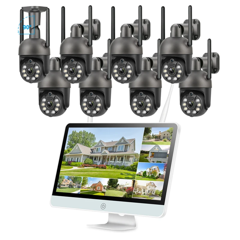 

Factory Promotion wifi 3MP H.265 Cctv Dome Camera Indoor Nvr Wifi 8CH LCD Kit Camera System Wireless