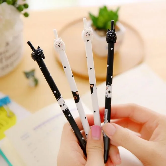 

Kawaii 3D Tail Cat design 0.38mm Black ink Gel pen DIY Signature pen office school supplies students gifts