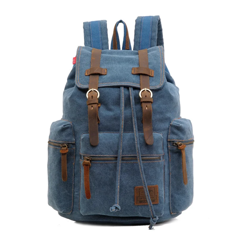 

Wholesale Men's Multi-function Vintage Shoulder Bags Large Material Daily Life Bag High Quality Leather Backpack Men