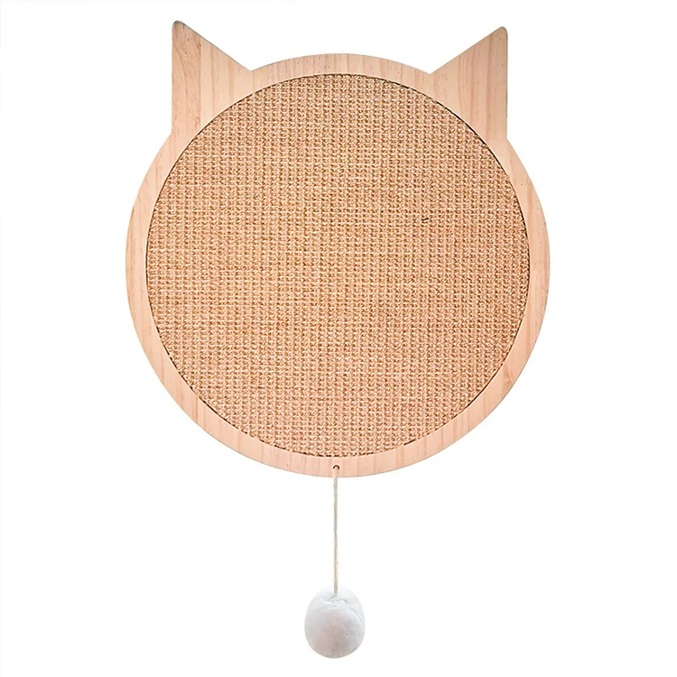 

New Natural Wood Sucker Vertical Sisal Cat Scratcher Scraper Board Grinding Claw Toy Cat Scratching Post Furniture, Burlywood