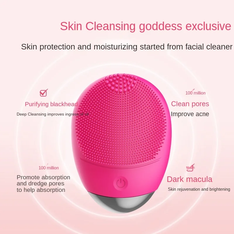 

Rechargeable Silicone Cleansing Brushes For The Face Electronic Face Sonic Cleansing Brush Skin Wash Machine