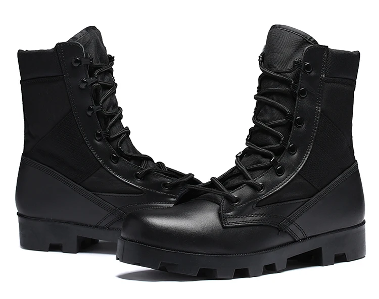 High Ankle Black Jungle Genuine Leather Army Boot Military Army Combat