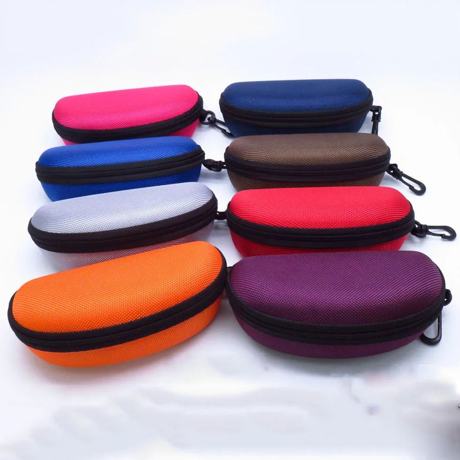 

2022 High Quality Glasses Case Box Custom Logo Eyeglasses Cases Box Zipper With Hook Portable Travel Black Eva Sunglasses Case