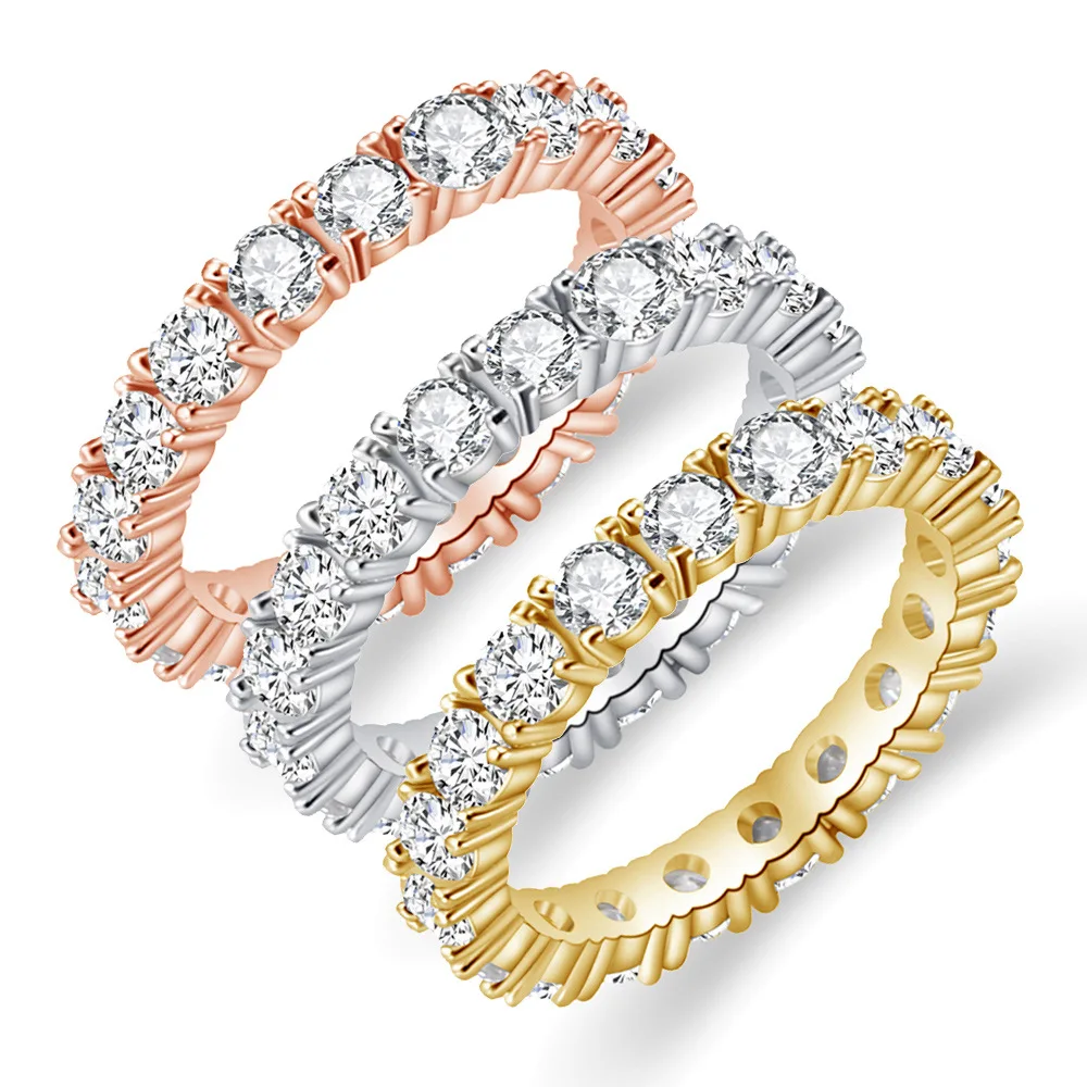 

Popular Simple Style Women White Gemstone Rings Engagement Ring Diamond, Picture