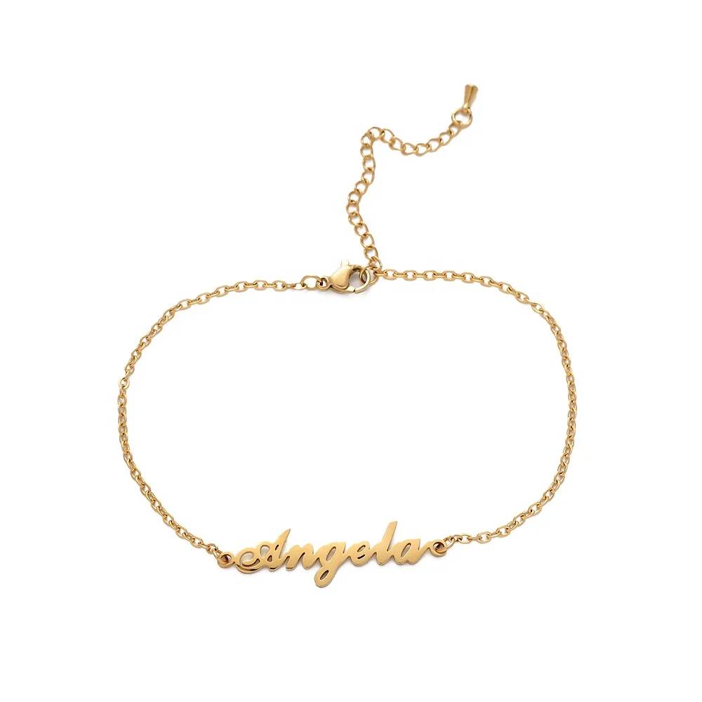 

Custom Boy And Men Stainless Steel Golden And Silver Personalized Name And Pattern Hand Chains Jewelry, Gold or silver or rose gold