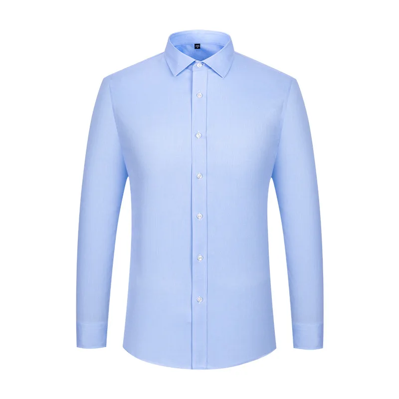 

RTS 100% Cotton Men's Solid Sky Blue Herringbone Tuxedo Shirts Anti-wrinkle DP Non Iron Breathable Custom Dress Shirts For Men