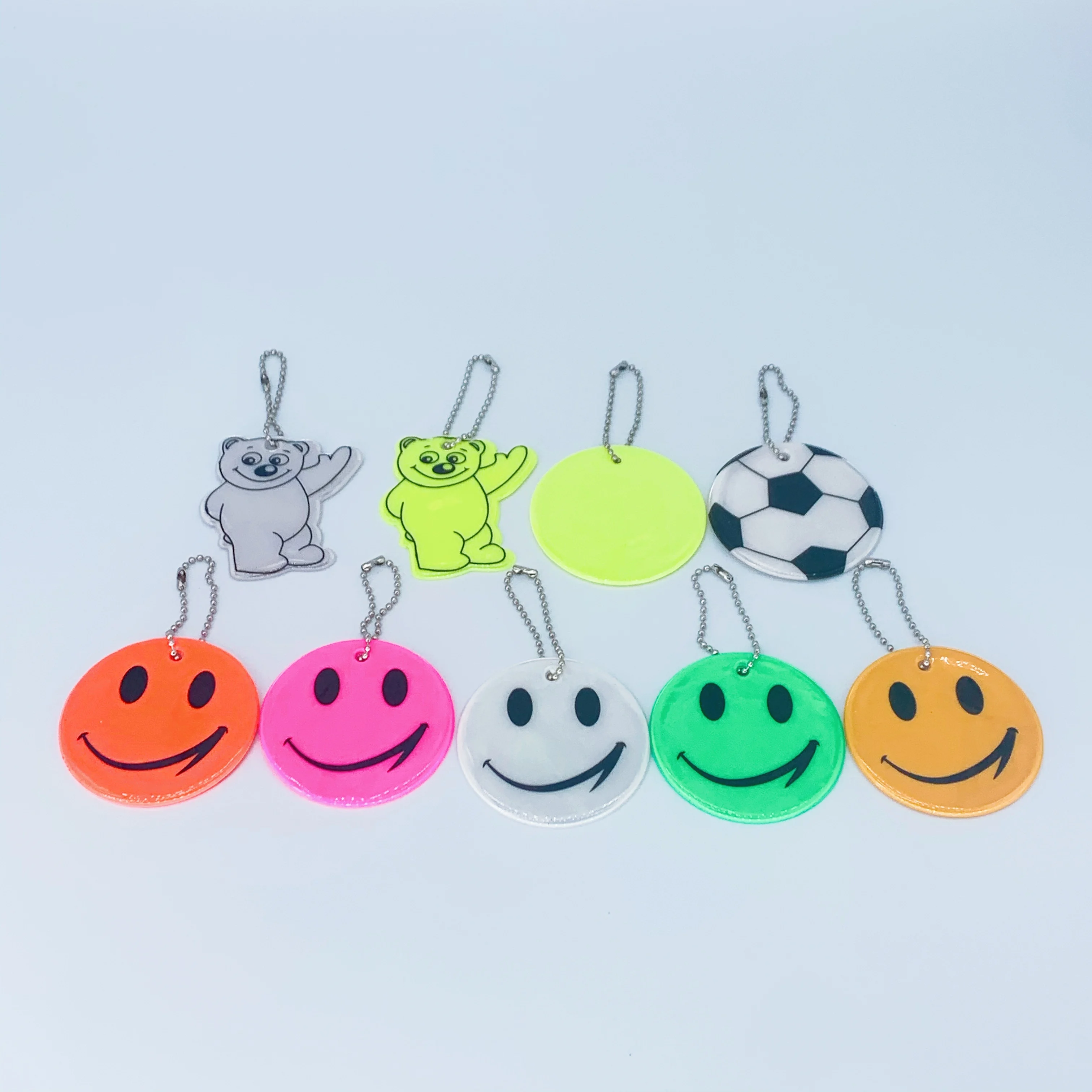 Cheap colorful high reflective PVC reflective hanger promotional bag gift reflective keychain