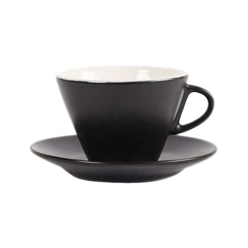 

Elegant Ceramic Coffee Mug and Plate Porcelain Cappuccino Cups with Saucers for Specialty Coffee Drinks Hot Assorted Colors