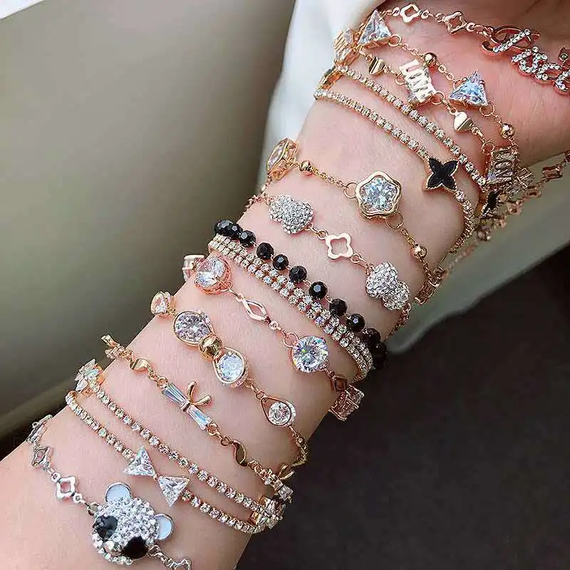 

Simple fashion friendship geometric Alloy mixed batch bracelet zircon bracelet bracelets for women jewelry