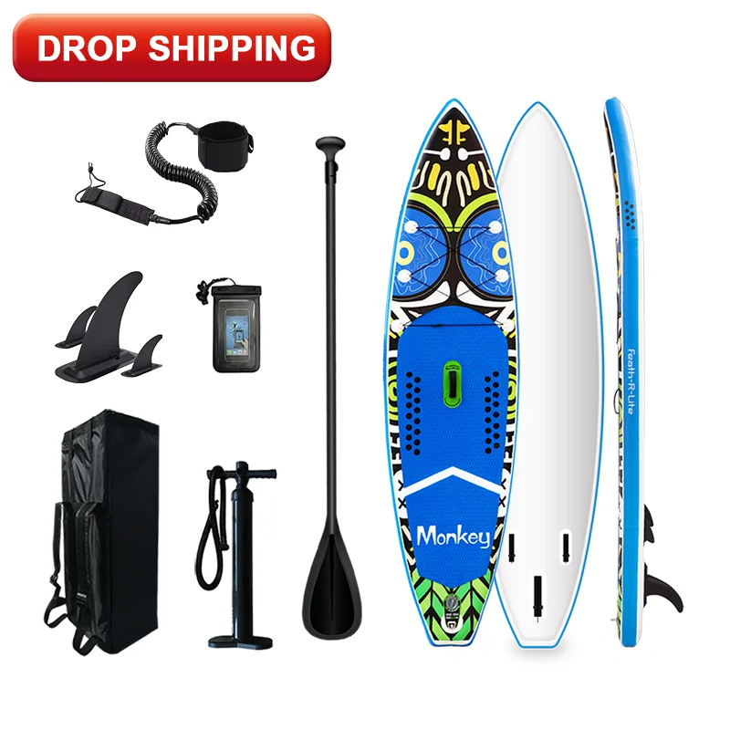 

FUNWATER drop shipping sup paddle board funwater inflatable surfboard 11 weihai standuppaddleboardsale solid paddleboard, Blue