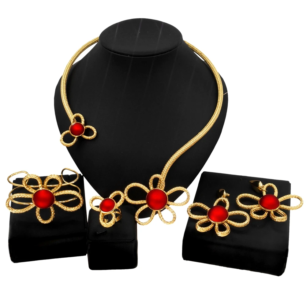 

Yulaili New Romanian Gold Style Exquisite Jewellery Set Hot Sale Women's Birthday Gift Wedding Bridal Beautiful Jewellery Sets
