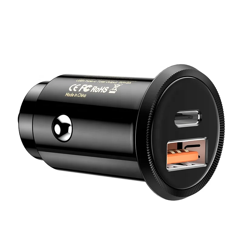 

USAMS Car Charging Accessories QC4.0+PD3.0 Fast Charging Car Charger Smart Car Charger For Iphone Mobile Phone