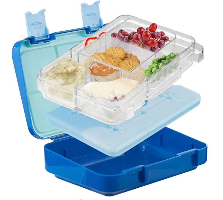 

Aohea Summer best sale Bento Lunch Box Food grade plastic with 4 compartment ice pack Bento box, Customized color