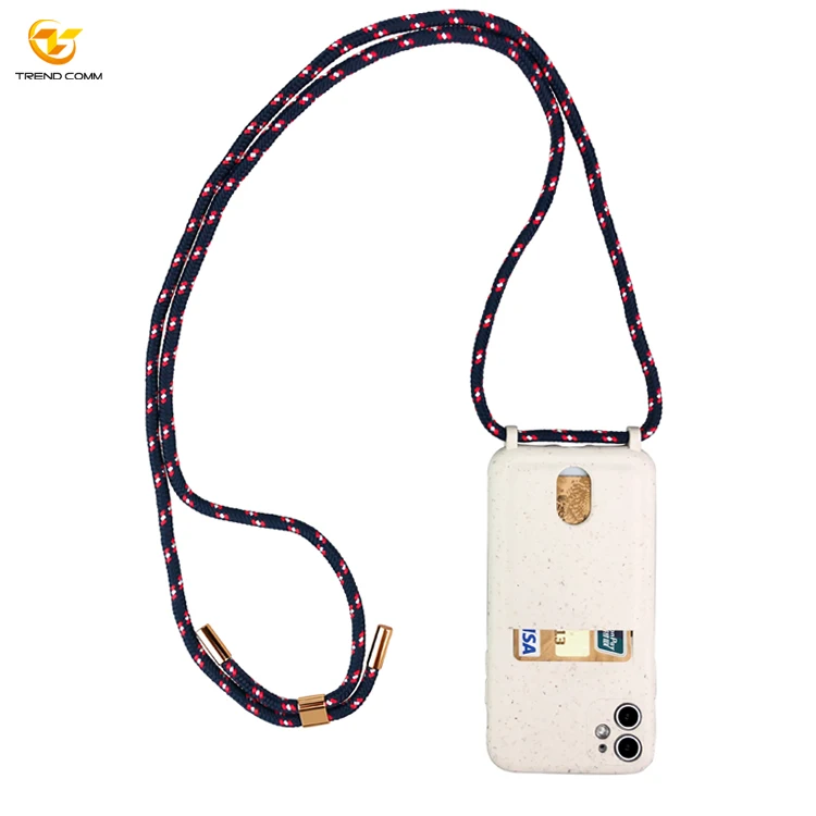 

100% PLA Necklace ECO Friendly Smartphone Case With Body Cross Card Compostable Case, White